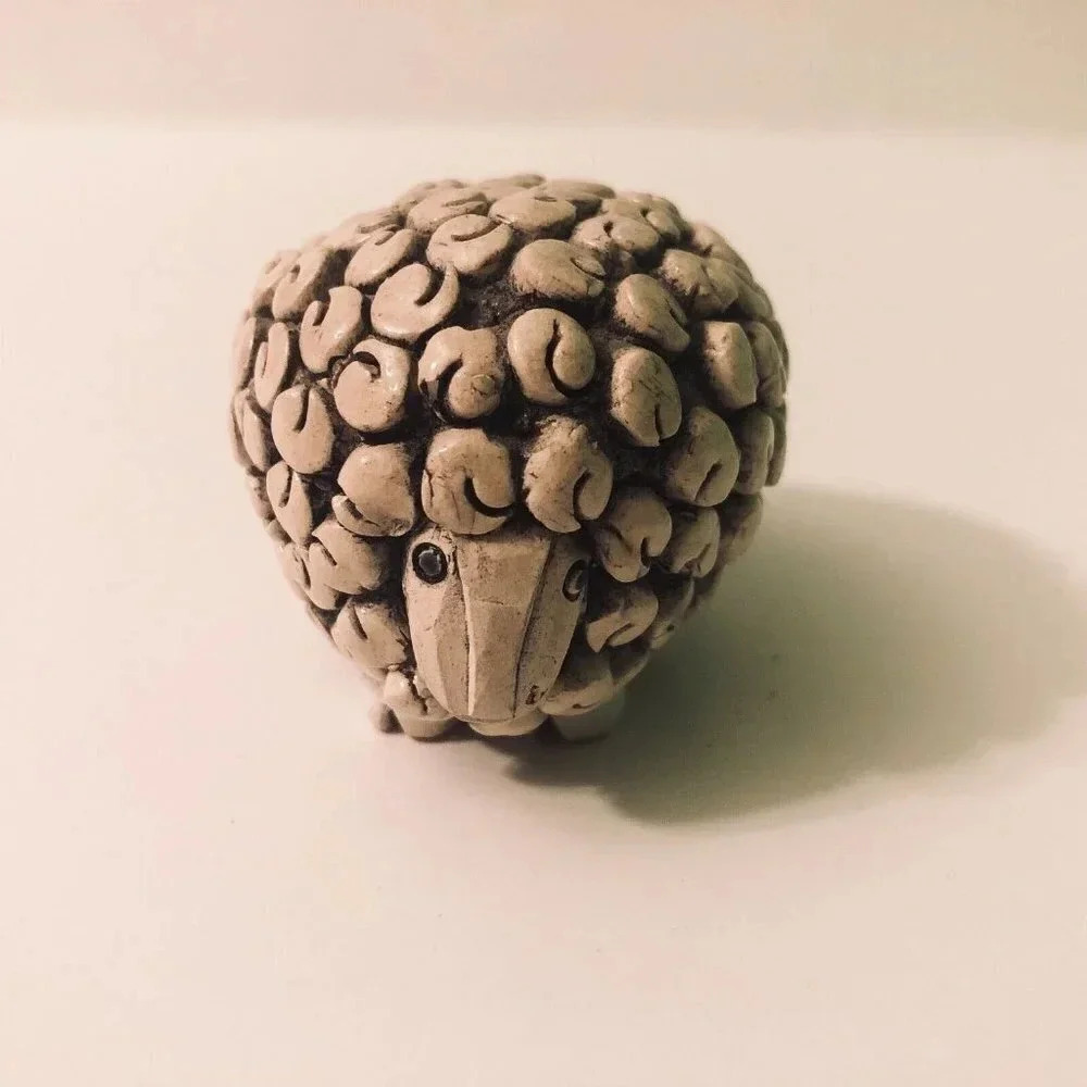 Vtg Small Artesania Rinconada Sheep Figurine  Hand Made 2.5 Inch Long